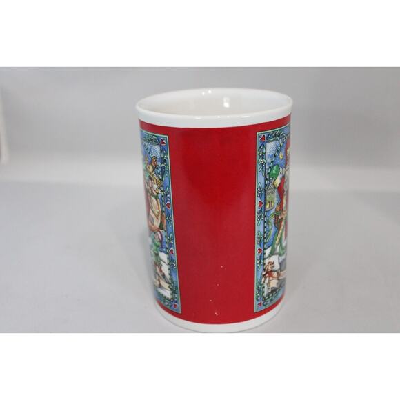 PAPEL Walking Santa with Bag/Lantern Red Mug Happy Ho Ho Holiday - Picture 2 of 5